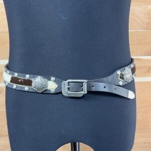 Harley-Davidson‎ Leather Belt 9847193VX Cowhide Studded Biker Men's XXL Y2K